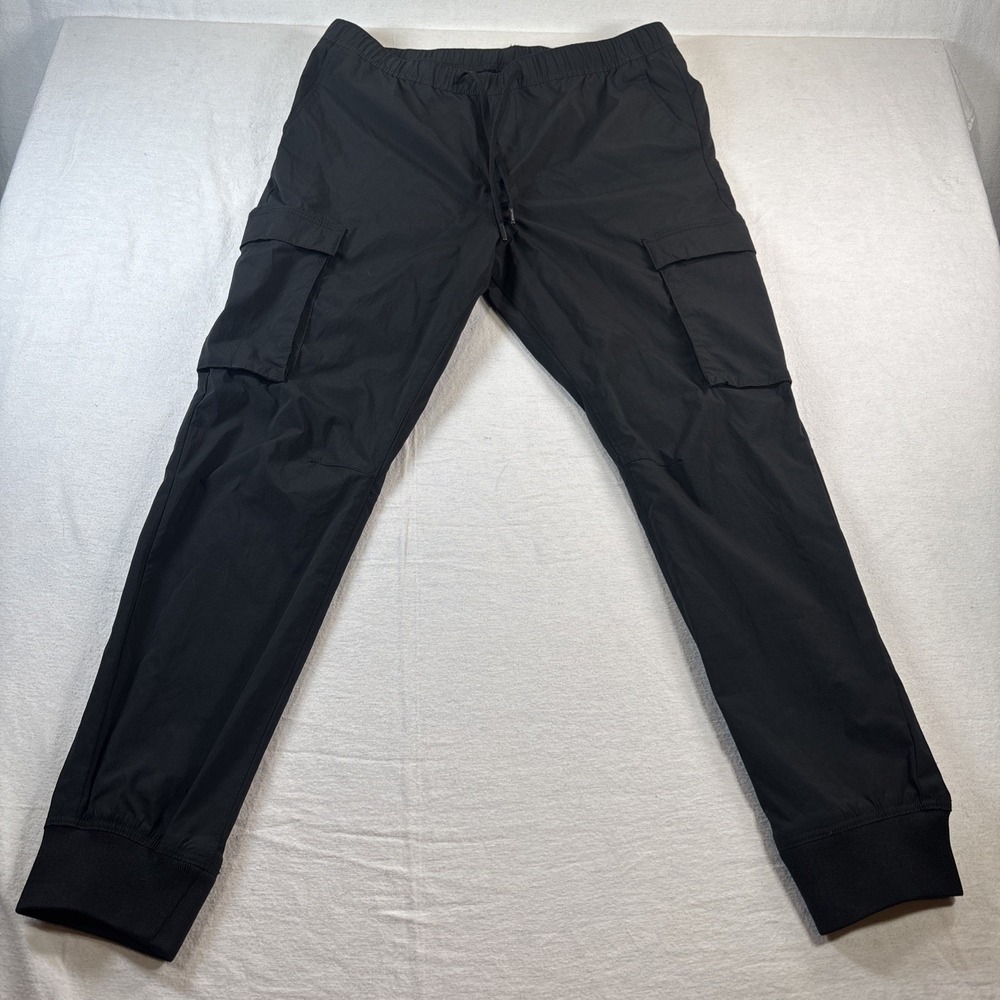 H&M Men's Slim Fit Etroite Black Cargo Joggers Size L